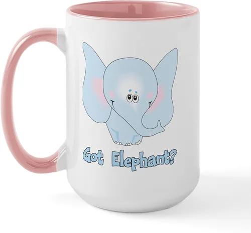Vista 20 de CafePress Blue Elephant - Taza de café de cerámica de 15 oz (15.0 fl oz)