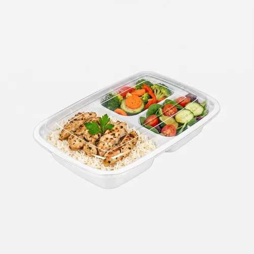 Vista 19 de Asporto - Cajas para llevar con compartimentos de 32 onzas, 50 recipientes para preparar comidas para microondas, 2 compartimentos, con tapas