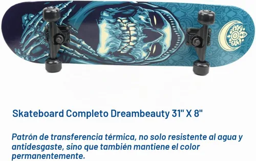Vista 2 de Patineta profesional completa de 31 pulgadas, 7 capas de madera de arce cóncava, patinetas cóncavas de doble patada para adolescentes