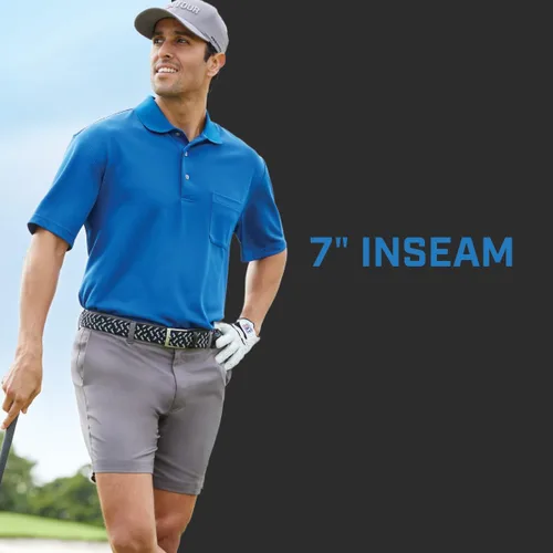 Vista 6 de PGA Tour Men's 7” Flat Front Performance Stretch Golf Shorts with Active Waistband Caviar