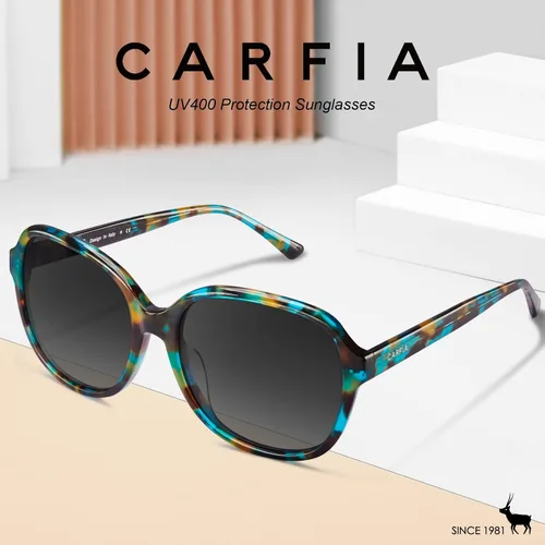 Vista 3 de CARFIA Womens Sunglasses Polarized UV Protection Hand-crafted Acetate Frame Trendy Retro Sun Glasses