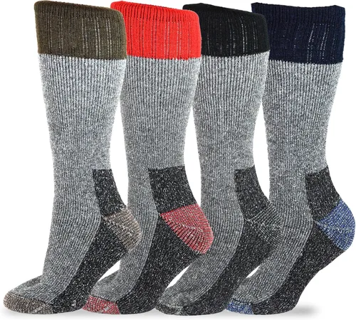 Vista 25 de Calcetines térmicos de invierno de algodón reciclado de peso pesado respetuoso del medio ambiente Multi par para mujeres y hombres 2 pares-camuflaje