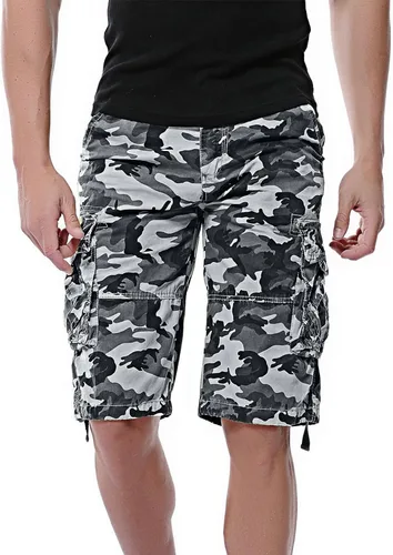 Vista 2 de Pantalones cortos cargo de camuflaje para hombre de algodón