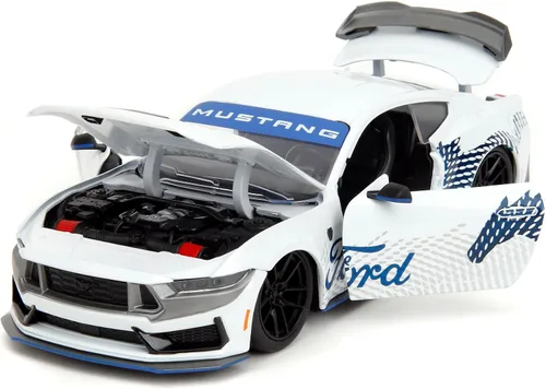Vista 5 de Jada Big Time Muscle 1:24 2024 Ford Mustang GT Dark Horse - Auto fundido a presión, juguetes para niños y adultos
