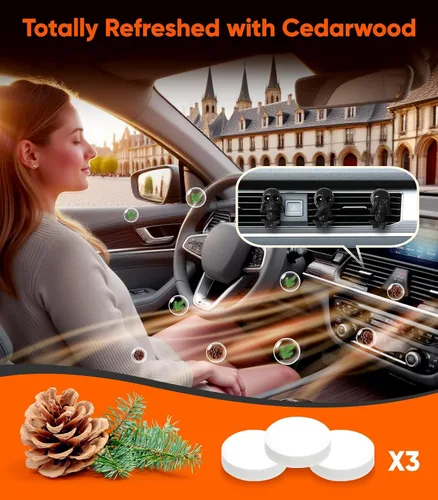 Vista 3 de Clips de ventilación de aire de coche con calavera, decoración interior gótica, accesorios de tablero de esqueleto de terror espeluznantes