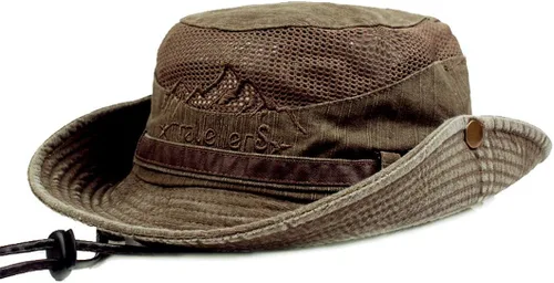 Vista 9 de Sombrero de sol para hombre, bordado de algodón, para verano, protección solar, ala ancha, plegable, estilo safari, boonie Verde militar