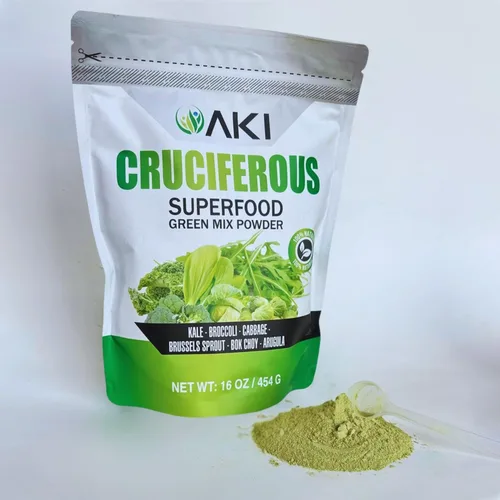 Vista 9 de AKI Cruciferous Superfood Green Mix Powder - Hecho de col rizada, brócoli, coles de Bruselas, repollo - Repleto de fitonutrientes y vitaminas