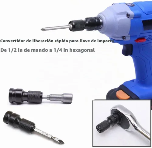 Vista 4 de Yakamoz 2 adaptadores de impacto de liberación rápida hexagonal de 1/2" a 1