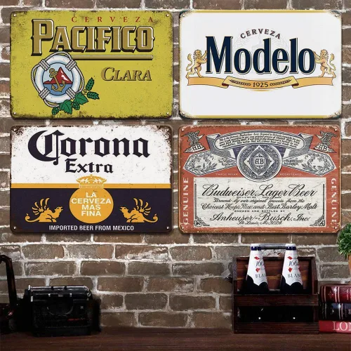 Vista 10 de Letreros de bar, carteles de cerveza para cueva de hombre, letreros de cerveza, decoración de garaje, decoración de bar, 8 x 12 pulgadas, póster