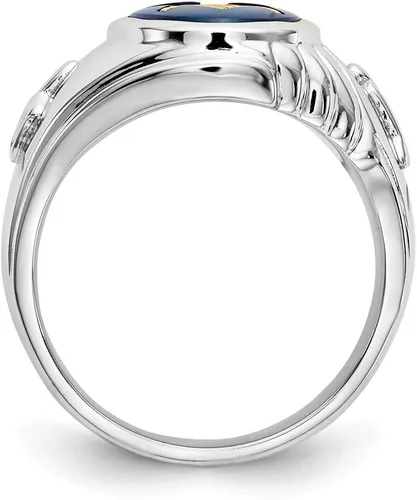 Vista 2 de Anillo masónico blanco de 14 quilates estilo Y4063, Metal, no conocido