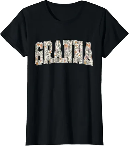 Vista 39 de Granna - Camiseta retro para el día de la madre Negro
