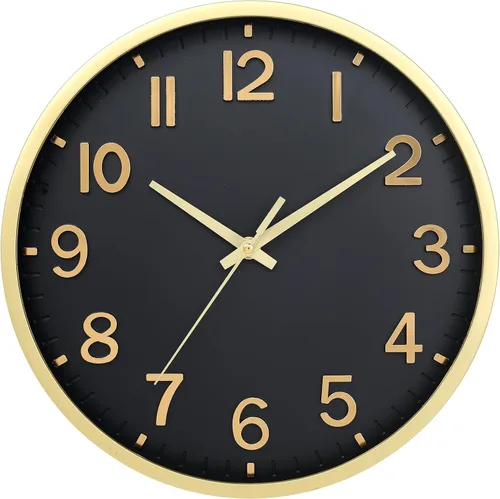 Vista 12 de Reloj de pared, moderno reloj de pared pequeño de 8 pulgadas, funciona con pilas, silencioso, analógico, clásico, para oficina, hogar, baño, cocina