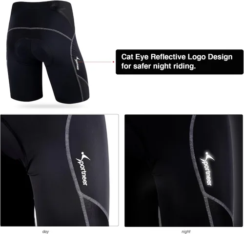 Vista 6 de Sportneer Padded Bike Shorts for Men - 4D Padding Mens Bicycle Cyling Tights Clothing for Road Bike Breathable Absorbent