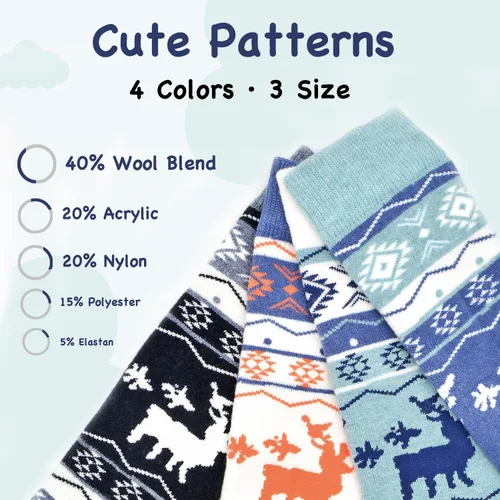 Vista 5 de Socks Daze Paquete de 2 calcetines de esquí de mezcla de lana merina para niños, hasta la rodilla, cálidos, para invierno, snowboard, patinaje