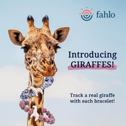 Vista 4 de Fahlo Pulsera de seguimiento de jirafa, elástica, compatible con proyecto de jirafa somalí, talla única para hombres y mujeres