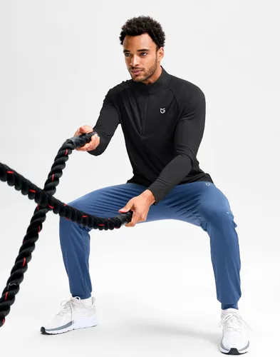 Vista 7 de G Gradual Camisetas deportivas de manga larga con cremallera de un cuarto Negro
