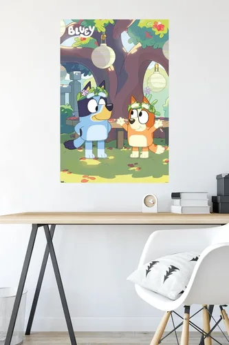 Vista 4 de Bluey - Póster de pared dúo, 34 pulgadas de largo x 22.4 pulgadas de ancho, versión sin marco