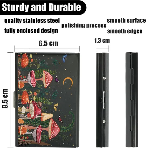 Vista 91 de BONSYL® Soporte para tarjetas de crédito, cartera delgada de metal con bloqueo RFID, con 6 ranuras para tarjetas, para mujeres y hombres.