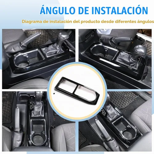 Vista 7 de Cubierta de marco de panel de engranajes de consola central compatible con Toyota Tacoma 2016-2023, panel de cambio de marchas de automóvil Negro