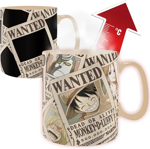 Vista 9 de ABYSTYLE Taza One Piece Wanted Heat Change de 16 onzas líquidas Anime Manga Drinkware Home & Kitchen Merch Gift (ABYPCK203_US)