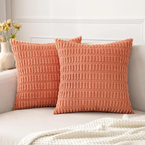 Vista 32 de MIULEE - Paquete de 2 fundas de cojín decorativas de corduroy, modernas y boho, suaves, con rayas, decoración del hogar, sofá, sala de estar, sillón