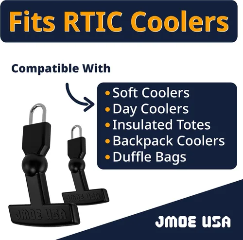 Vista 3 de Jmoe USA Tiradores de cremallera de repuesto con cierre en T Compatible con enfriadores suaves RTIC, refrigeradores de día, mochila y bolsas