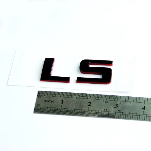 Vista 5 de Yoaoo Paquete de 2 Emblemas de Placa de Identificación OEM Ls Insignias Calcomanías 3D Compatibles con Sierra Silverado Redline