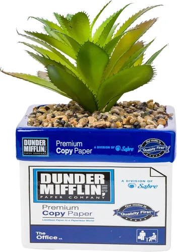 Vista 2 de Silver Buffalo The Office Dunder Mifflin - Caja de papel decorativa artificial de cerámica