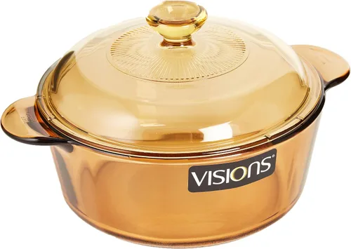 Vista 12 de Visions Juego de ollas de cocina de 6 piezas con cubiertas de vidrio, ámbar
