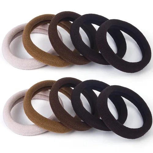 Vista 14 de 100 soportes grandes de algodón para cola de caballo, ligas para el cabello sin costuras, bandas elásticas para el cabello sin daños para cabello