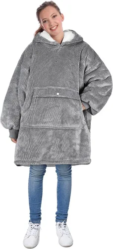 Vista 3 de Catalonia Sudadera tipo manta con capucha para niños, sudadera de sherpa extragrande para adolescentes jóvenes, idea de regalo Dual-Layer Design
