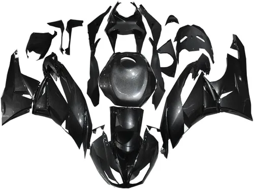 Vista 21 de US STOCK - Carenado negro brillante apto para 2009-2012 ZX6R 636 ZX-6R inyección ABS plásticos posventa carrocería 2010 2011 09 10 11 12