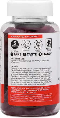 Vista 3 de Biopharma Scientific Gomitas nanoprobióticas 30 porciones Bacillus Subtilis probiótico 5 mil millones de UFC Probiotic Gummies with Bacillus