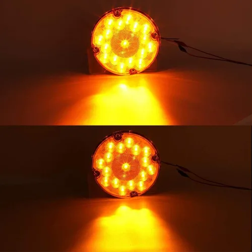 Vista 3 de Partsam 2 luces traseras LED redondas de 7 pulgadas para remolque, 17 luces LED impermeables para estacionamiento, luces intermitentes con juntas