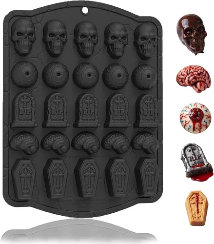 Vista 26 de HKNMTT Moldes de silicona para chocolate de Navidad, 2 piezas de moldes para hornear caramelos, molde en forma de árbol de Navidad 3D, bastón
