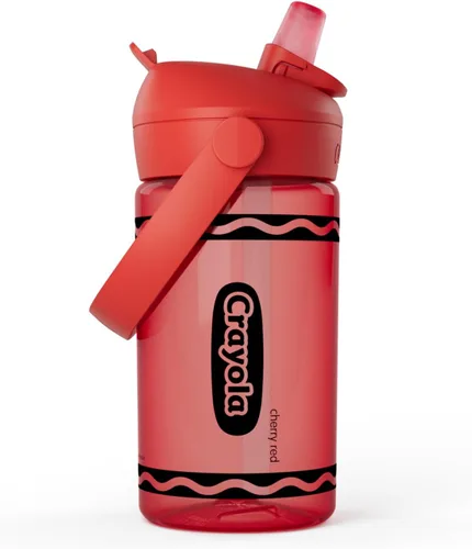 Vista 12 de CamelBak Crayola Flip Straw Kids Tritan Renew Botella de agua Cerulean, 14 onzas