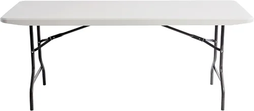 Vista 2 de Alera Mesa plegable rectangular de resina, borde cuadrado, 72 pulgadas de ancho x 30 pulgadas de profundidad x 29 horas, platino