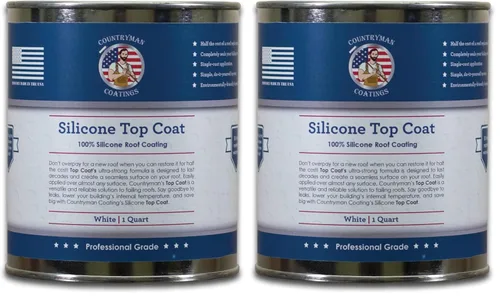 Vista 8 de Countryman Coatings - Revestimiento de techo 100% silicona - Restaura tu techo en un día - Sella fugas, grietas, costuras, penetraciones - Se