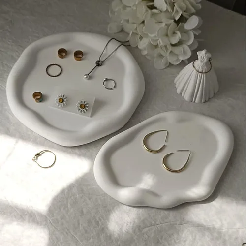 Vista 5 de Molde de resina ovalada irregular para bandeja de fruta, molde de resina para posavasos de resina de silicona para fundición de epoxi, caja