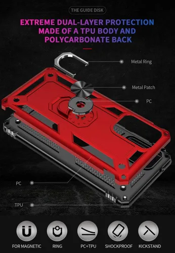 Vista 5 de Funda para Samsung A02S, con protector de pantalla, grado militar, 16 pies, probada contra caídas con soporte magnético, funda protectora
