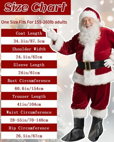 Vista 4 de UDYR Disfraz de Papá Noel para Hombres - Disfraz de Papá Noel para Adultos - Traje Profesional de Papá Noel Deluxe para Fiesta de Navidad
