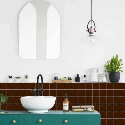 Vista 32 de Alwayspon Adhesivo de vinilo brillante de ladrillo de Provenza, autoadhesivo para azulejos de pared de transferencia de salpicaduras para cocina