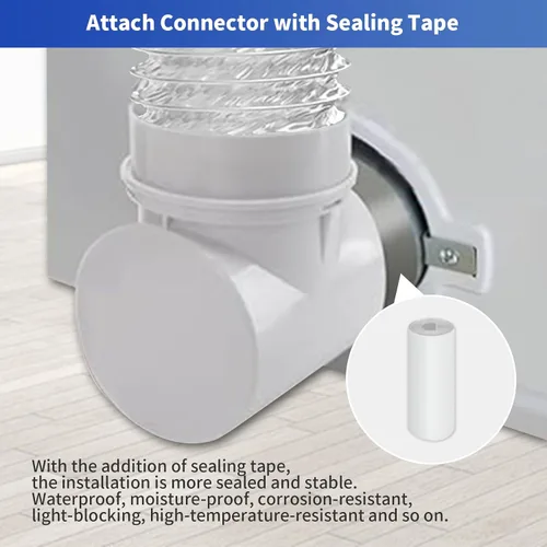 Vista 4 de Codo de ventilación de secadora de ropa de 90 grados Kit de conector de conducto de secadora más seguro para tubos de 4 pulgadas, kit de codo