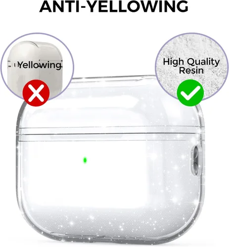 Vista 6 de AHASTYLE Funda transparente para Airpods Pro 2 TPU [LED frontal visible] [con cuerda de mano] compatible con AirPods Pro 2 2022