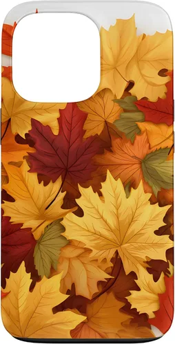 Vista 10 de Carcasa para iPhone 16 con texto en inglés "Fall Foliage Gathering of Autumn Leaves