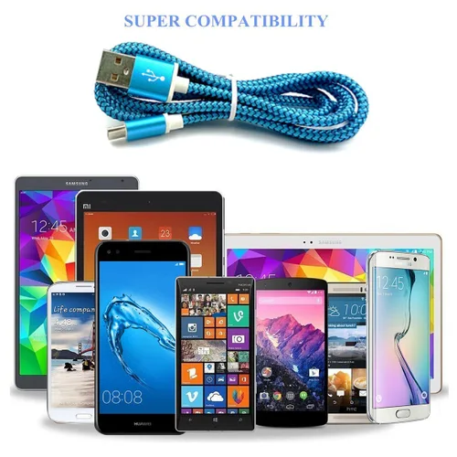 Vista 6 de Paquete de 2 cables micro USB de 3.5 pies para Samsung S7/S6, Note 5/4, Galaxy J7 J3, Tablet Tab 3 4 S2 A 10.1 9.7 8.0 7.0 S 10.5 E 9.6 Pro Kids