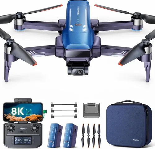 Vista 10 de V11Air Drone con cámara UHD 6K para adultos, cardán sin escobillas de 3 ejes, video 4K/30FPS, tiempo de vuelo de 70 minutos con 2