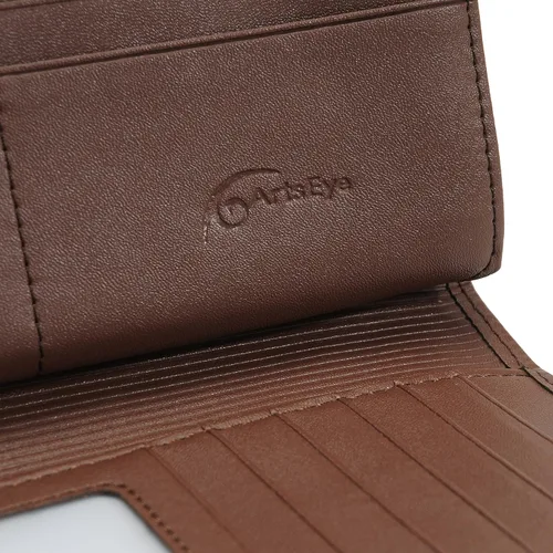 Vista 8 de Rose Collection - Monedero triple de cuero genuino en relieve (gris), Gris, Vintage