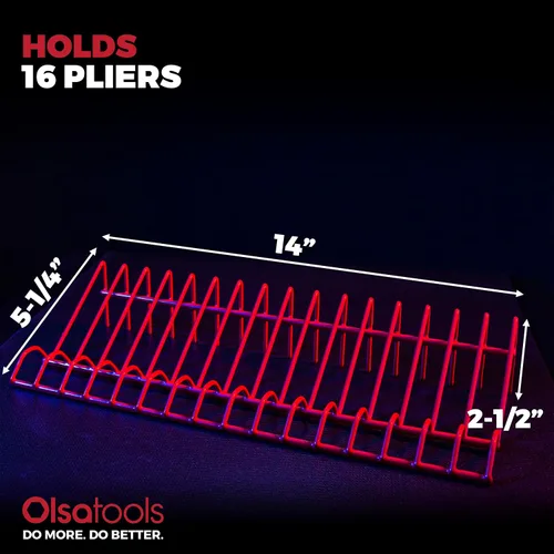 Vista 5 de Olsa Tools Organizador de alicates – Juego de 2 piezas para almacenamiento de cajones de caja de herramientas – Capacidad para 32 alicates – Soporte