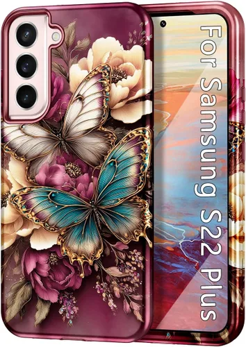 Vista 15 de Btscase Funda para Samsung Galaxy S22+/S22 Plus 5G, Patrón de Mármol 3 en 1 Resistente a Prueba de Golpes de Servicio Pesado Cuerpo Completo Rígida